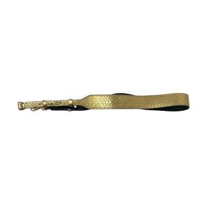 Michael Kors Guitar Strap Metallic Gold Snake-Embossed Leather‎ Shoulder Strap